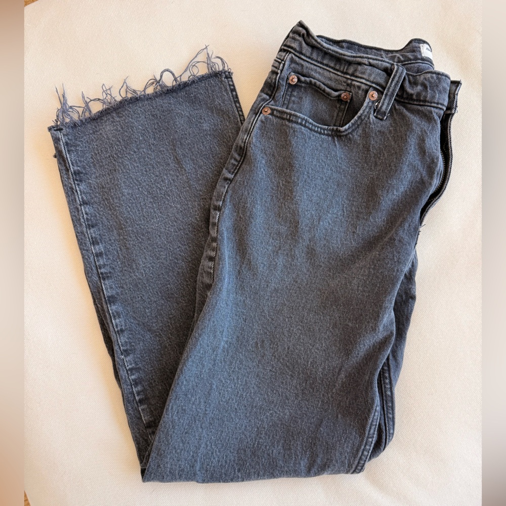 Abercrombie Low Rise Baggy Jeans - Size 28/6 Short - Black